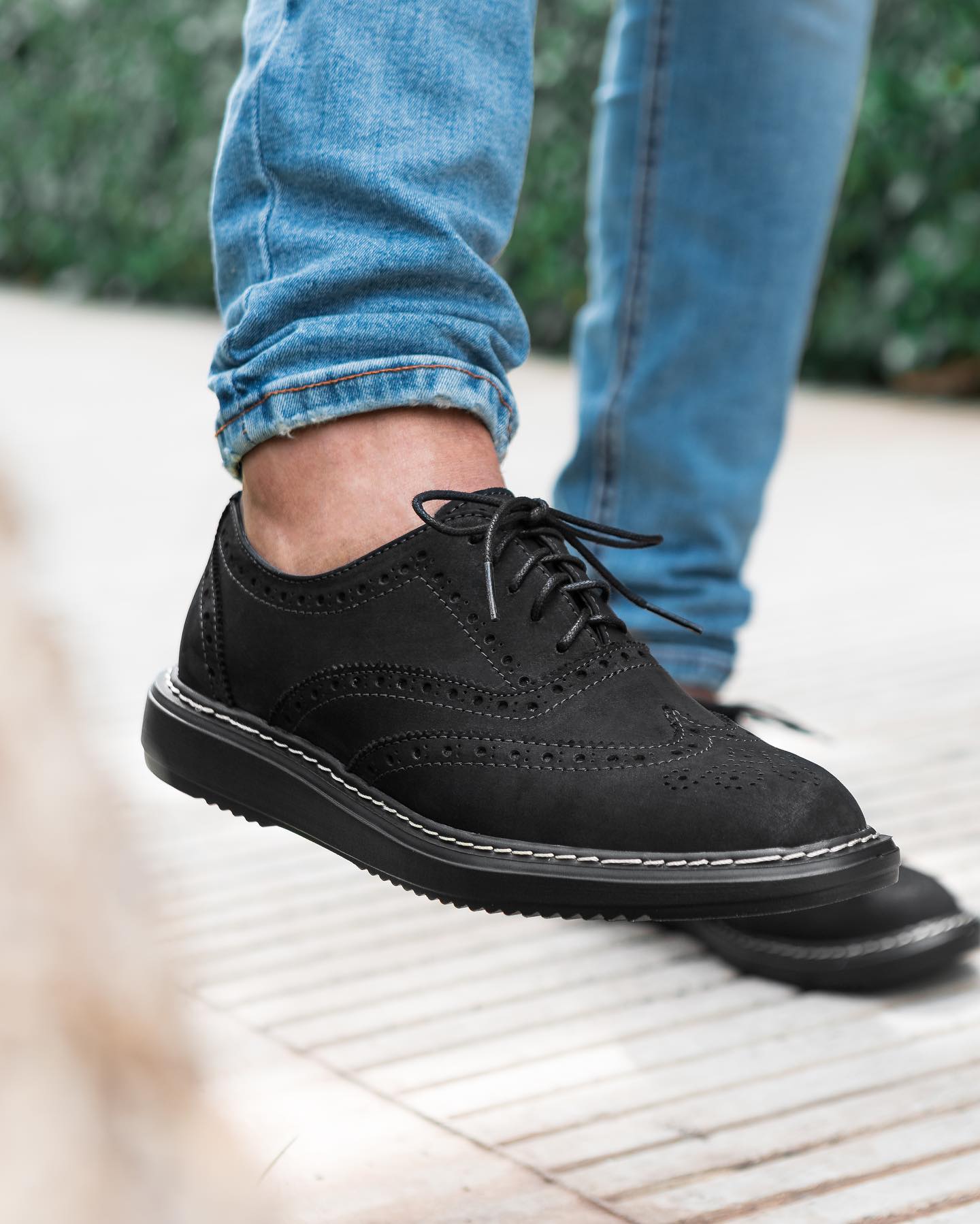 Wingtip Oxfords full brogue Negro Nubuck