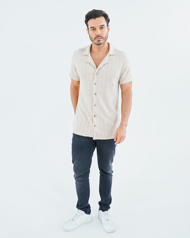 Camisa manga corta CAMEL texturizada