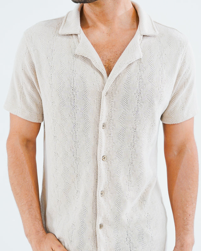 Camisa manga corta CAMEL texturizada