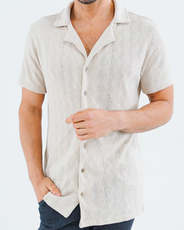 Camisa manga corta CAMEL texturizada