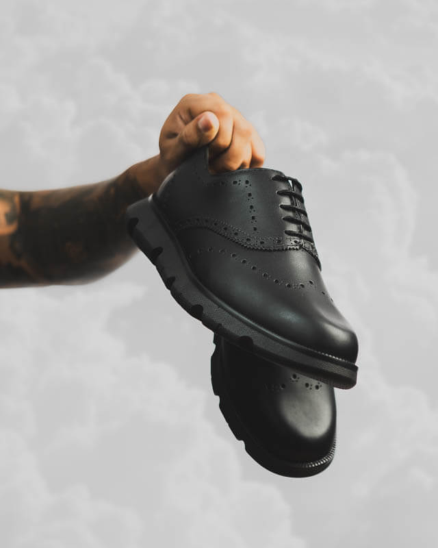 Flex Oxford brogue negro piel