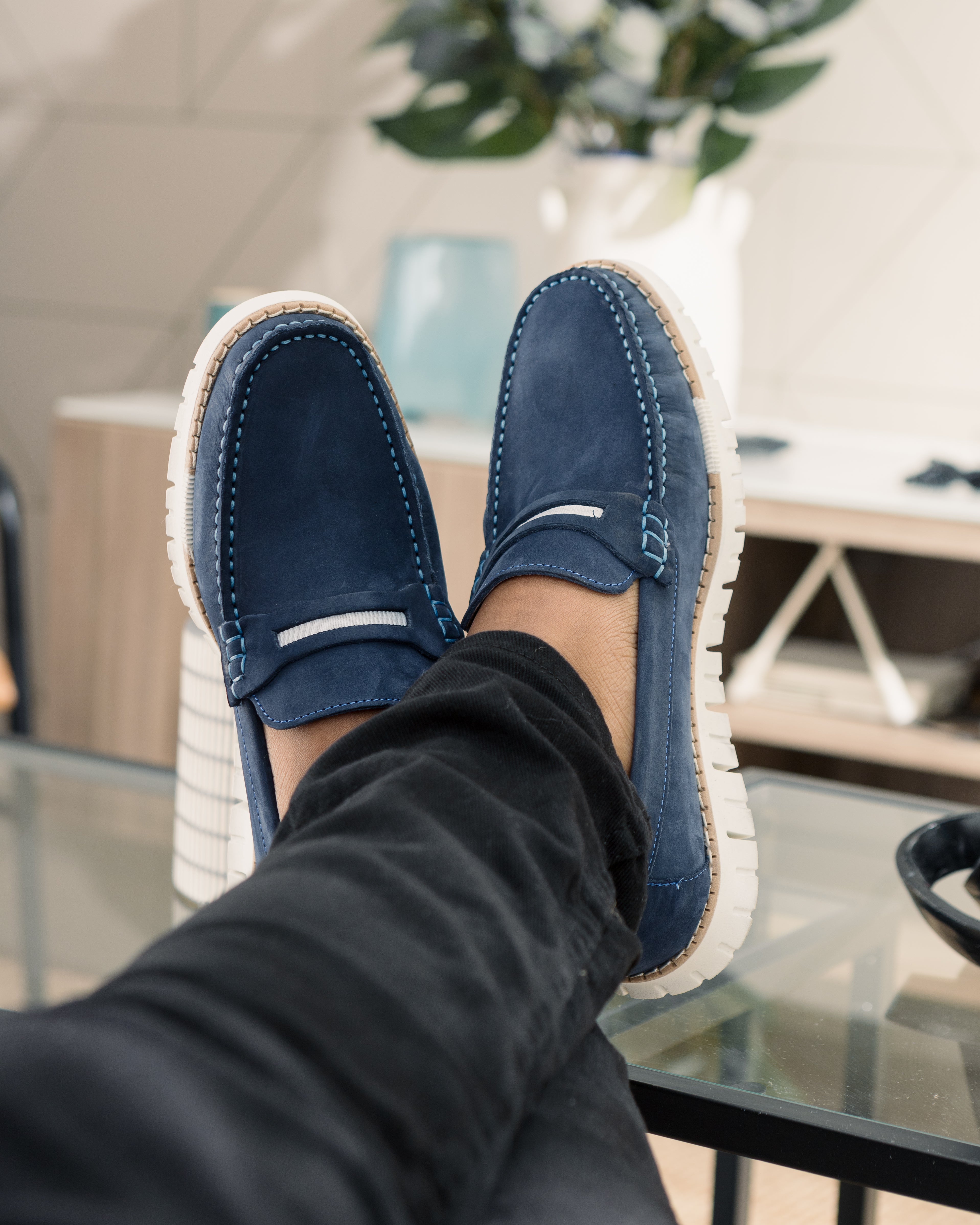 Mocasin azul navy nubuck