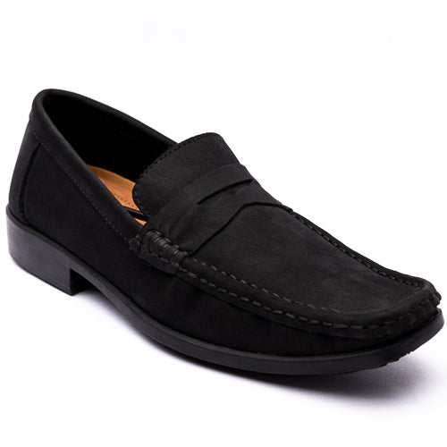 Mocasin formal antifaz negro nubuck - Valetz Shoes - Zapato mocasin