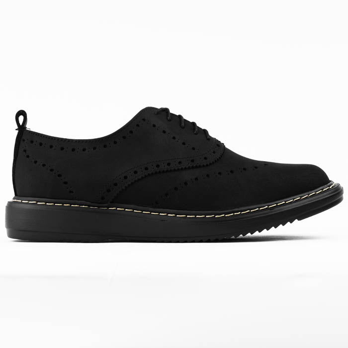 Oxford brogue Wingtip Negro Nubuck HELIO - Valetz Shoes - Zapato