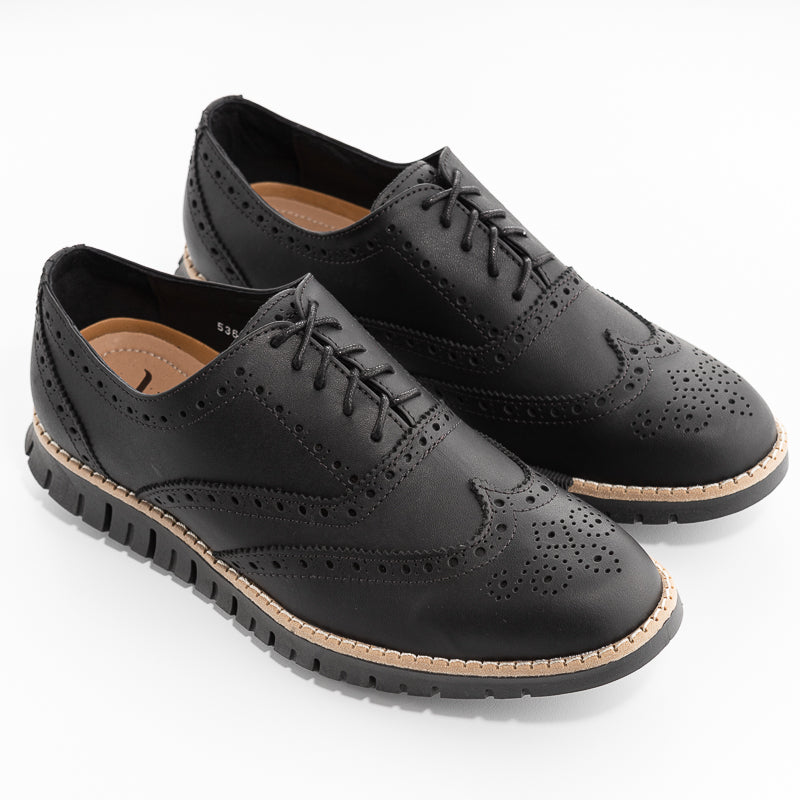 Oxford punta de águila full brogue negro piel - Valetz Shoes - Zapato oxford